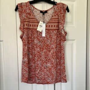 Women's sanctuary size S coral salmon peach Paisley Top NEW from Anthropology